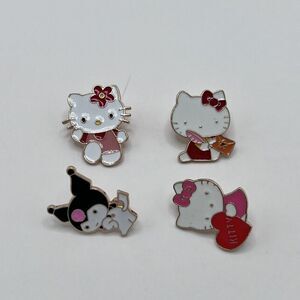 New Lot‎ Of 4 Kawaii Anime ,Metal Collectors Pin of Hello Kitty & Kuromi